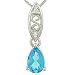 Pendant with Blue Topaz and Diamond on Chain .02cttw