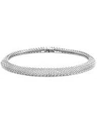 Bling Jewelry 925 Sterling Silver Woven Wire Mesh Net Necklace 17in