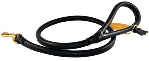 Dean and Tyler Tamed Beauty Rolled Leash, Black 4-Feet by 1/2-Inch Diameter With Handle And Solid Brass Hardware. Dean and Tyler Tamed Beauty Rolled Leash, Black 4-Feet by 1/2-Inch Diameter With Handle And Solid Brass Hardware.