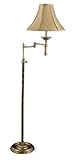 Lighting Enterprises F-6732/1248 Antique Brass with Faux Textured Finish Floor Lamp with Dusk Gold Sewn Shade