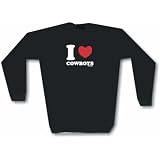 I heart (LOVE) Cowboys Men's Sweat Shirt in 2 colors Small thru 3XL at 99 VOLTS
