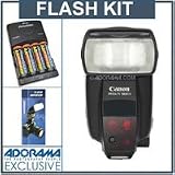 Canon Speedlite 580EX II, Shoe Mount Flash - Basic Outfit with 4 NiMH Batteries, Charger, Flashpoint Flash Diffuser