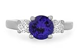 1.30 Ct 18k Round Tanzanite Ring