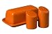 Waechtersbach Butterdish and Salt & Pepper Set, Orange Peel