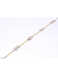 14K Two-Tone Gold Teddy Bear Bracelet