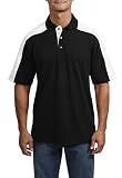 Sport-Tek Pique Knit Sport Shirt with Contrast Shoulder Panel.