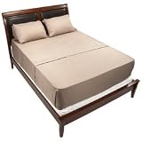 Luxury Home MD Collection Taupe Microfiber Full Size Sheet Set Features Non-Absorbent Material