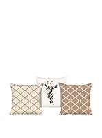Apolena Set Funda De Cojín 3 Uds. (Beige/Blanco)