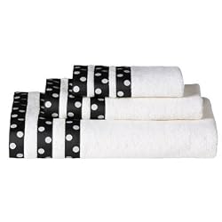 Dots Bath Towels - Black (Set of 3)