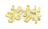 Badger Basket Doll House Furniture Set - 18 Pieces - Yellow