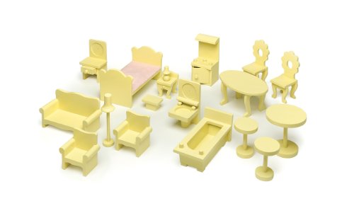Badger Basket Doll House Furniture Set - 18 Pieces - Yellow
