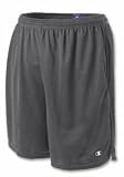 Champion  Men's Long Mesh Short With Pockets,Granite Heather,Small