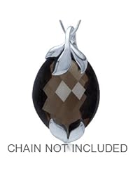 HUGE 30ct. Natural Smoky Quartz 925 Sterling Silver Pendant