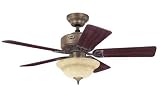 Hunter Ceiling Fans 20417 Auberville Fan - Estate Brass Light Kit Traditional Small Indoor Fan 44