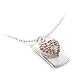 Silver Plated White Metal with Rose Swarovski Crystal Chain Pendant, Weight: 5.90gm, Size: 16