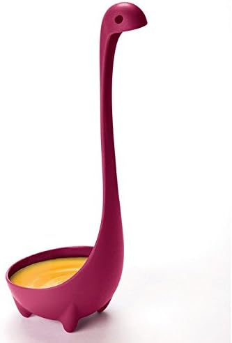 CEXECELLS 3pcs Creative Cute Ladle Loch Ness Scotland Kitchen Monster Nessie Soup Cartoon Vertical Long Handle Plastic Spoon Tableware Flatware Blue Green and Purple