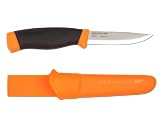 Morakniv Companion Heavy Duty Knife with Carbon Steel Blade, Orange, 0.125/4.1-Inch