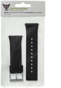 nanox - Apple iPod nano silicone strap (Black strap / Silver buckle)