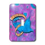 S. Fernleaf Designs Folk Art Paintings Dogs - Dogs, Dog, Folk Art, Pets, Bird, Moon, Landscape, Cute dogs, Original Folk Art Painting - Light Switch Covers - single toggle switch