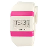 Wize & Ope Unisex WO-010 Classics Digital White Dial and Strap Pink Slide Watch