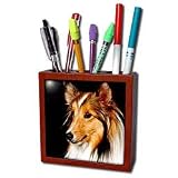 Dogs Sheltie/Shetland Sheepdog - Sheltie Shetland SheepDog - Tile Pen Holders-5 inch tile pen holder