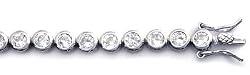 Sterling Silver CZ Cubic Zirconia Tennis Bracelet - size 8