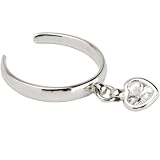 Sterling Silver 925 Cubic Zirconia DANGLING HEART Toe Ring