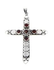3" Tall Sterling Silver Large Baltic Amber Cross Pendant