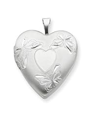 Silver 20mm Heart Butterflies Heart Locket