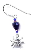 Purple & Blue Iris Spider Earrings Sterling Silver Jewelry Halloween Costume Sale