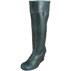 Fly London Julip P141683002, Damen Wedge Stiefel, Keilabsatz, petrol, 38 EU / 5 UK