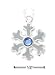 Sterling Silver Enameled Snowflake Charm With Blue Crystal