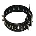 Top Dog Spiked Black Leather Dog Collar 1 x 20 inches