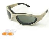 Body Specs Sunglasses Goggles BSG Desert Sand Frame with Gray, Light Rust, and Clear 3 Lens... by