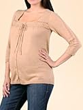 3/4 sleeve button front maternity sweater