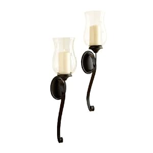 CBK Ltd 29-Inch Tall Oversized Iron Wall Hurricanes with Scroll Legs, Set of 2