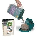 Bird Seed Dispenser Double-Pack (Clear Container with Green Lids) (13.5"H x 11.25"L x 5.5"W (largest))