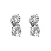 Jewelry : Platinum Plated Sterling Silver Graduated Round Clear CZ Clip On Earrings