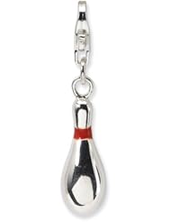 Amore La Vita Sterling Silver 3-D Bowling Pin Charm with Lobster Clasp