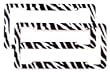 Zebra License Plate Frames (Set of Two) Made of Plastic