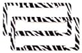 Zebra License Plate Frames (Set of Two) Made of Plastic