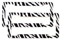 Zebra License Plate Frames (Set of Two) Made of Plastic