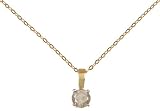 Image of 9ct Yellow Gold 25pt Single Stone Diamond Pendant on 18