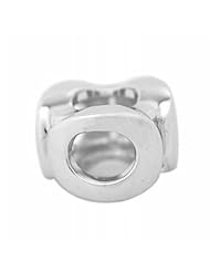 De Buman Sterling Silver Letter O Charm Bead-fits Pandora, Troll & Chamilia European Charm Bracelets