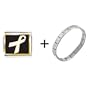 Pearl And White Ribbon Awareness Italian Charm