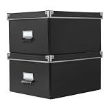 A4 Paper Storage Boxes With Lid (Width 28cm X Depth 35cm X Hight 18cm) Black - Pack of 4