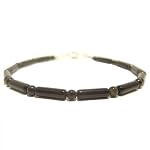 Obsidian Anklet 04 Beaded Black Rainbow Tube Round Stone Crystal Healing Gemstone