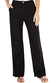 Linen Blend Wide Leg Trousers