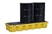 Justrite 28628 EcoPolyBlend 75 Gallon Sump Capacity, 73" x 25" x 11 5/8" (LXWXH) Yellow 3 Drum In-Line Pallet With Drain