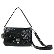 Authentic Coach Small Layla Crinkled Patent Leather Flap Convertible Bag 18161 Black